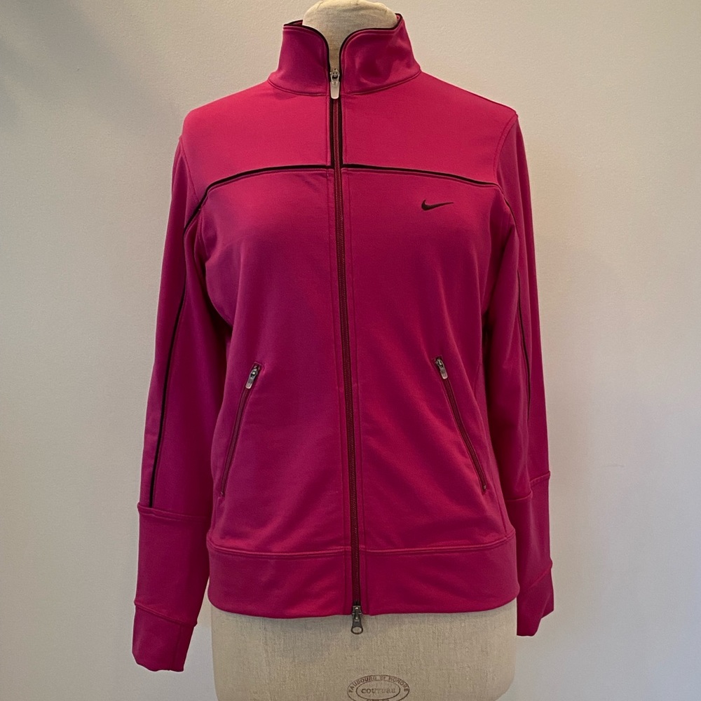 Nike Womens Hot Pink Full Zip Jacket / Track Jacket / Size M / Dri Fit